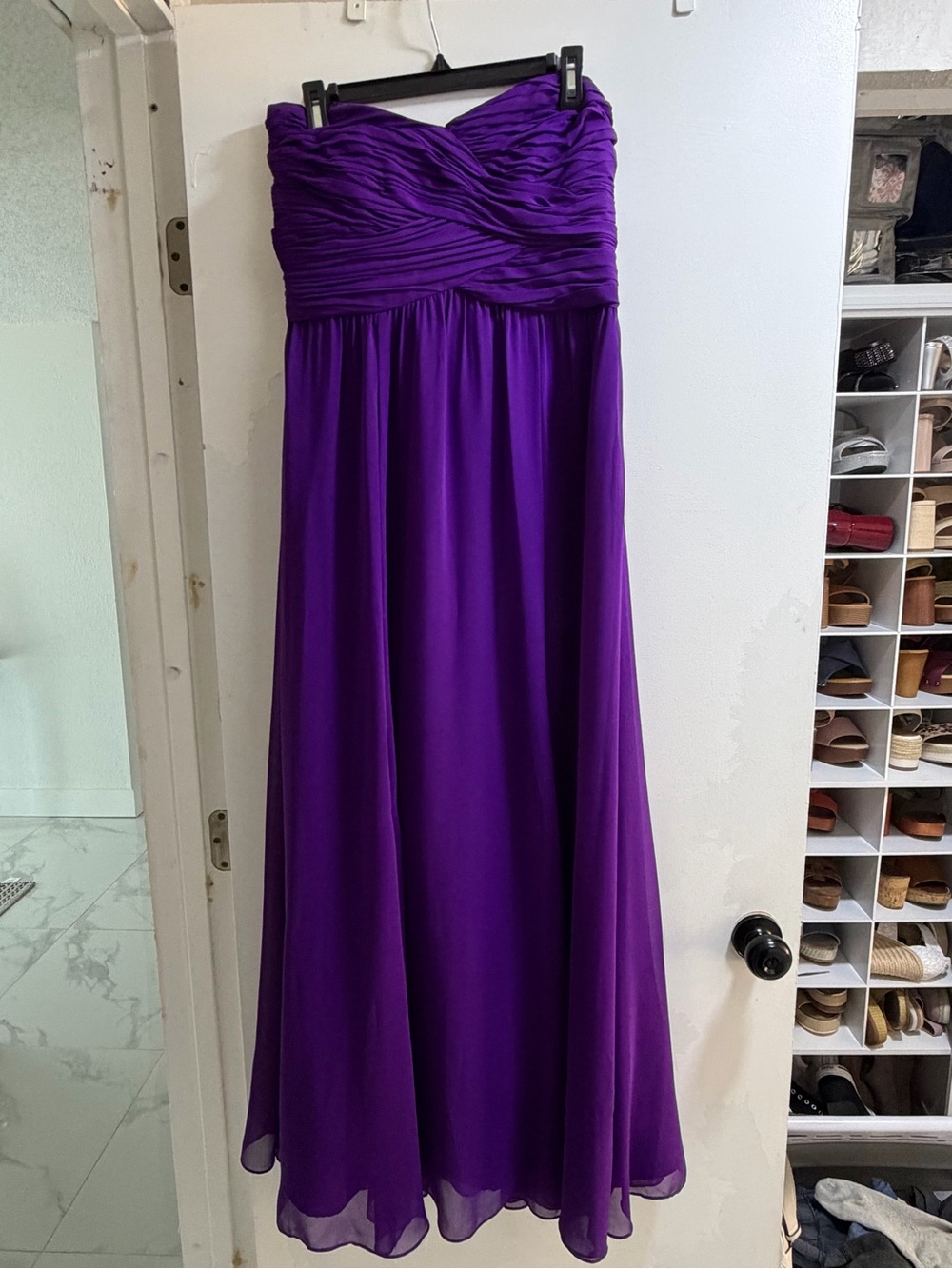 Ralph Lauren Strapless Ruched Sweetheart Gown in Purple